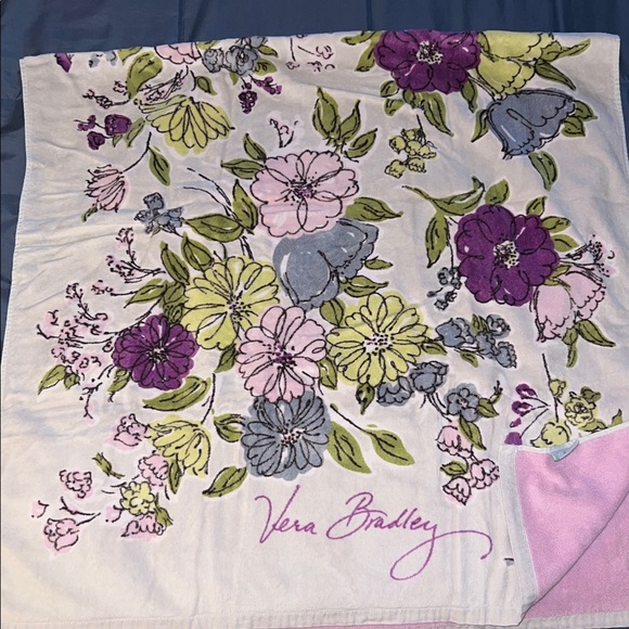 Vera Bradley Other - Vera Bradley Floral Towel with Purple and Green Accents